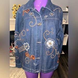 Graff Wear Womens Medium (Pit to pit is 21.5”) Embellished Floral Jacket